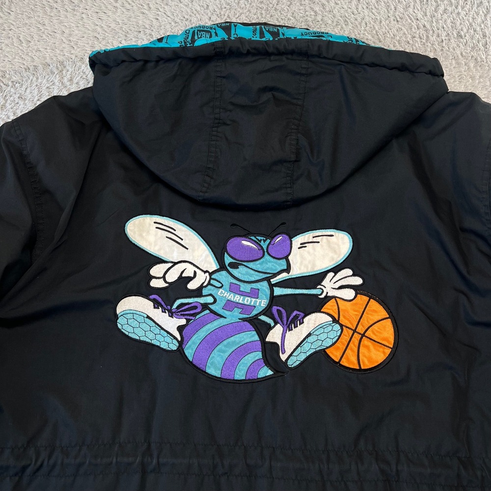 Vintage Charlotte Hornets Pro Player NBA Heavy Parka Jacket Mens XL Licensed Y2K